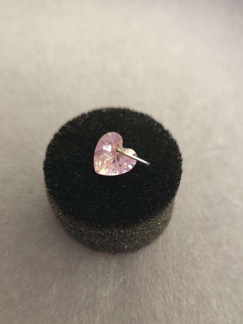 7mm Heart-Shaped Pink Crystal Pendant
